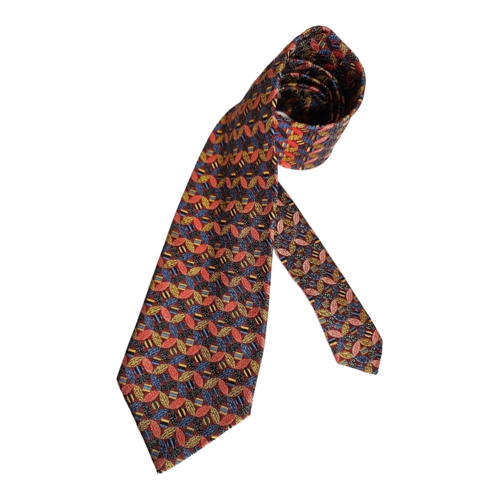 MISSONI Multicolor Geometric Silk LUXURY Tie ITALY
